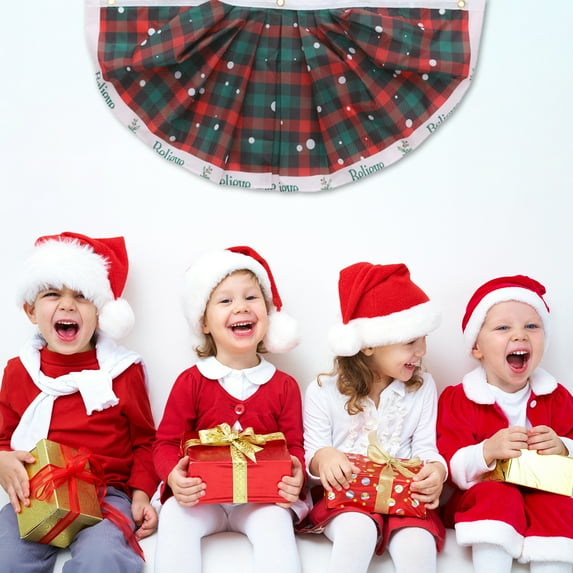 Christmas Outdoor Fan Flag Yard Decoration Bunting Banner Hanging Flag Half Circle Flag Fence Decoration Party Favor