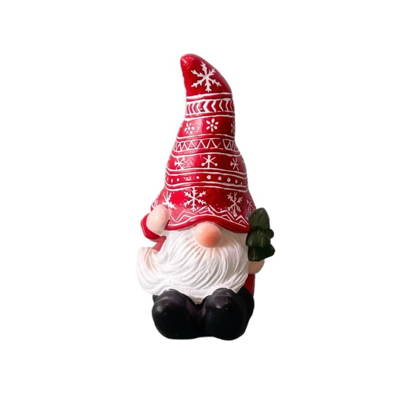 Christmas Outdoor Gnome Decoration Cement Statue Weather Resistant Garden Figurine for Yard Landscaping and Patio Accents 4.3x2.5 Inch