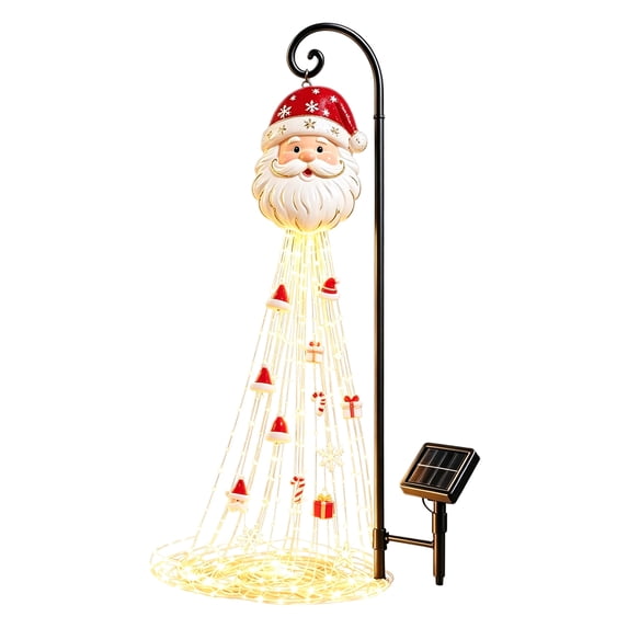 Christmas Outdoor Iron Ground Stake Light, Creative Villa Garden Yard Iron Stake Lamp, Holiday Decorative Garden Stake Light for Patio Lawn Pathway