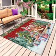 thumbnail image 1 of Christmas Outdoor Rug 4x6 Ft, Non Slip Washable Area Rug, Winter Xmas Tree Gingerbread Dogs Red Truck Red Patio Rugs Carpet Runner, Large Floor Mat for Indoor/Outdoor Deck Porch Camping, 1 of 8