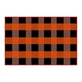 thumbnail image 1 of Christmas Outdoor Rug, Orange Plaid Hand-Woven Rug, Layered Doormats for Front Door, Porch, Patio, Farmhouse Entryway Holiday Mat Akmoler | Brown, 1 of 9