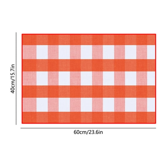Christmas Outdoor Rug, Orange Plaid Hand-Woven Rug, Layered Doormats for Front Door, Porch, Patio, Farmhouse Entryway Holiday Mat Akmoler | Orange