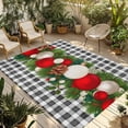 thumbnail image 1 of Christmas Outdoor Rug for Patio/Deck/Porch, Non-Slip Large Area Rug 6 x 9 Ft, Red White Ball Pine Cones Needles Grey Plaid Indoor Outdoor Rugs Washable Area Rugs, Reversible Camping Rug Carpet Runner, 1 of 8