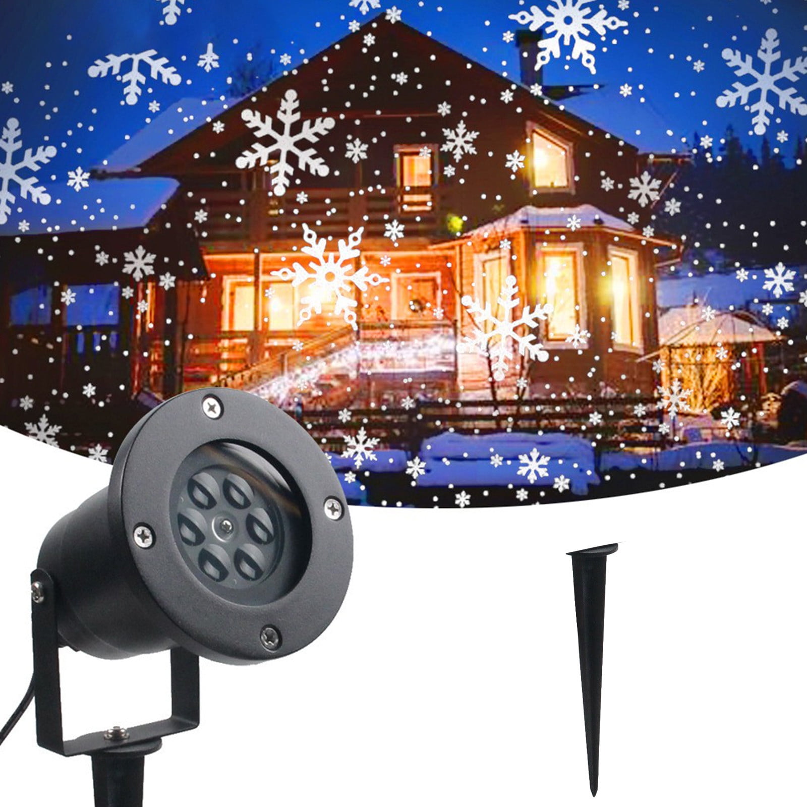 Christmas Outdoor Snowflake Projector Light, HD White Snowflake Light