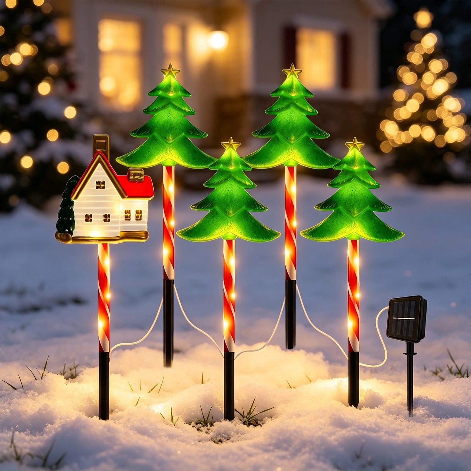 Christmas Outdoor Solar Lights, 6.56feet Garden Pathway Solar String ...