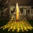 thumbnail image 1 of Christmas Outdoor Star Lights Waterfall Tree Lights 344 LED 10Ft 12" Topper Star for Lawn Yard Garden Holiday Xmas New Year Warm White, 1 of 8