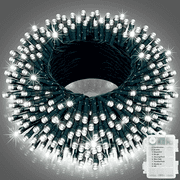 GooingTop Led Christmas Lights Outdoor Battery Operated,42.6ft 130LED Fairy Lights Waterproof with 8Modes,Twinkle Lights for Party Patio Christmas Decorations Outdoor(Warm White)