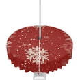 thumbnail image 1 of Christmas Outdoor Tablecloth with Umbrella Hole, Waterproof Zippered Table Cloth for Round Tables Snowflake Red Trees Plants Tabletop Collection for Patio, Garden, Picnic, Camping 60R, 1 of 6