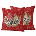 thumbnail image 1 of Christmas Outdoor Waterproof Pillow Covers, Red Cardinal Pine Cone Branches Snowflake Decorative Square Throw Pillowcase Sofa Cushion Sham for Patio/Couch/Chair, 16"x16" 2 Pack, 1 of 8