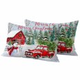 thumbnail image 1 of Christmas Outdoor Waterproof Pillow Covers, Snowman Red Truck Cardinal Barn Pine Tree Decorative Rectangle Throw Pillowcase Sofa Cushion Sham for Patio/Couch/Chair, 20"x12" 2 Pack, 1 of 8