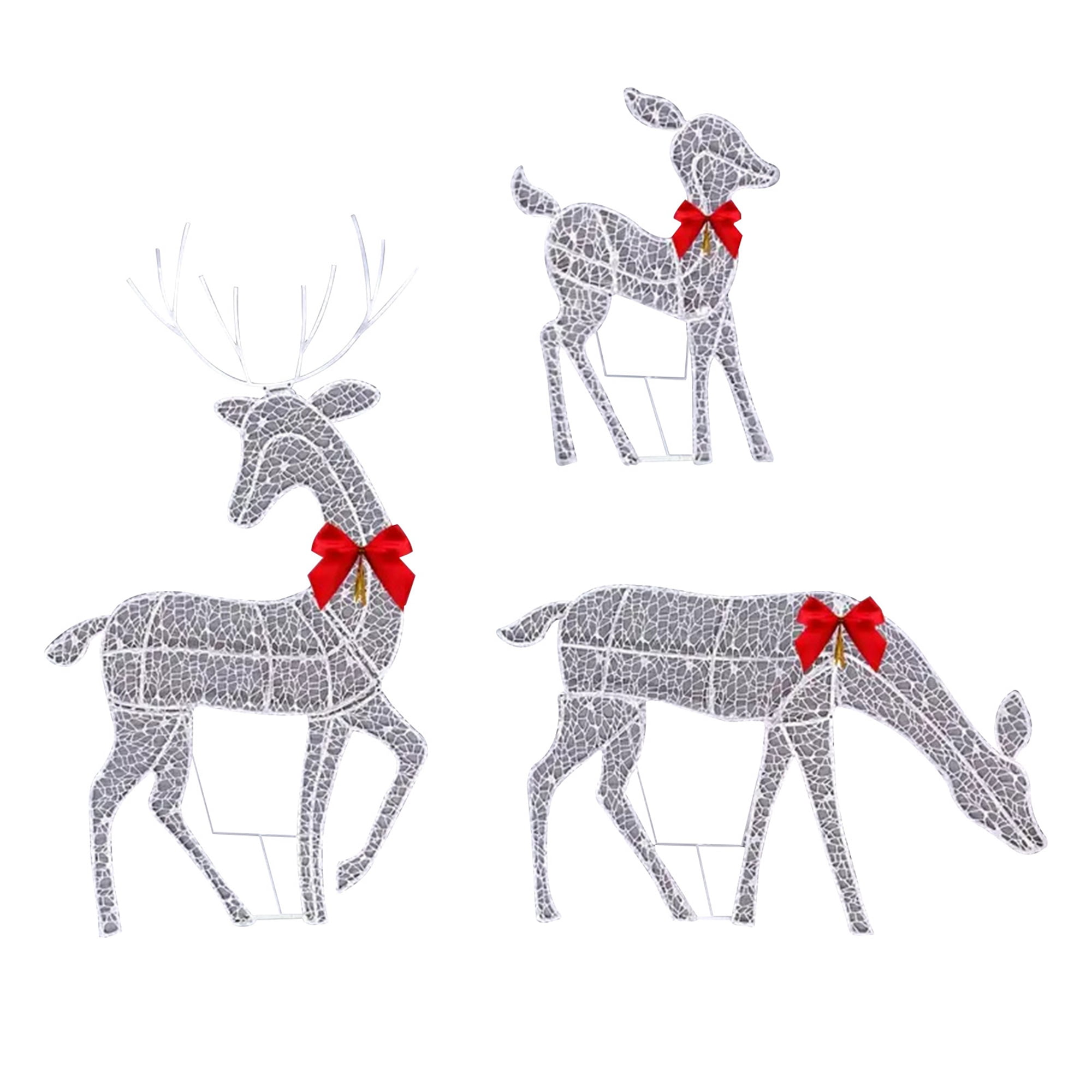 Christmas Outdoor Yard Deer Decorations with Warm White LED Lights