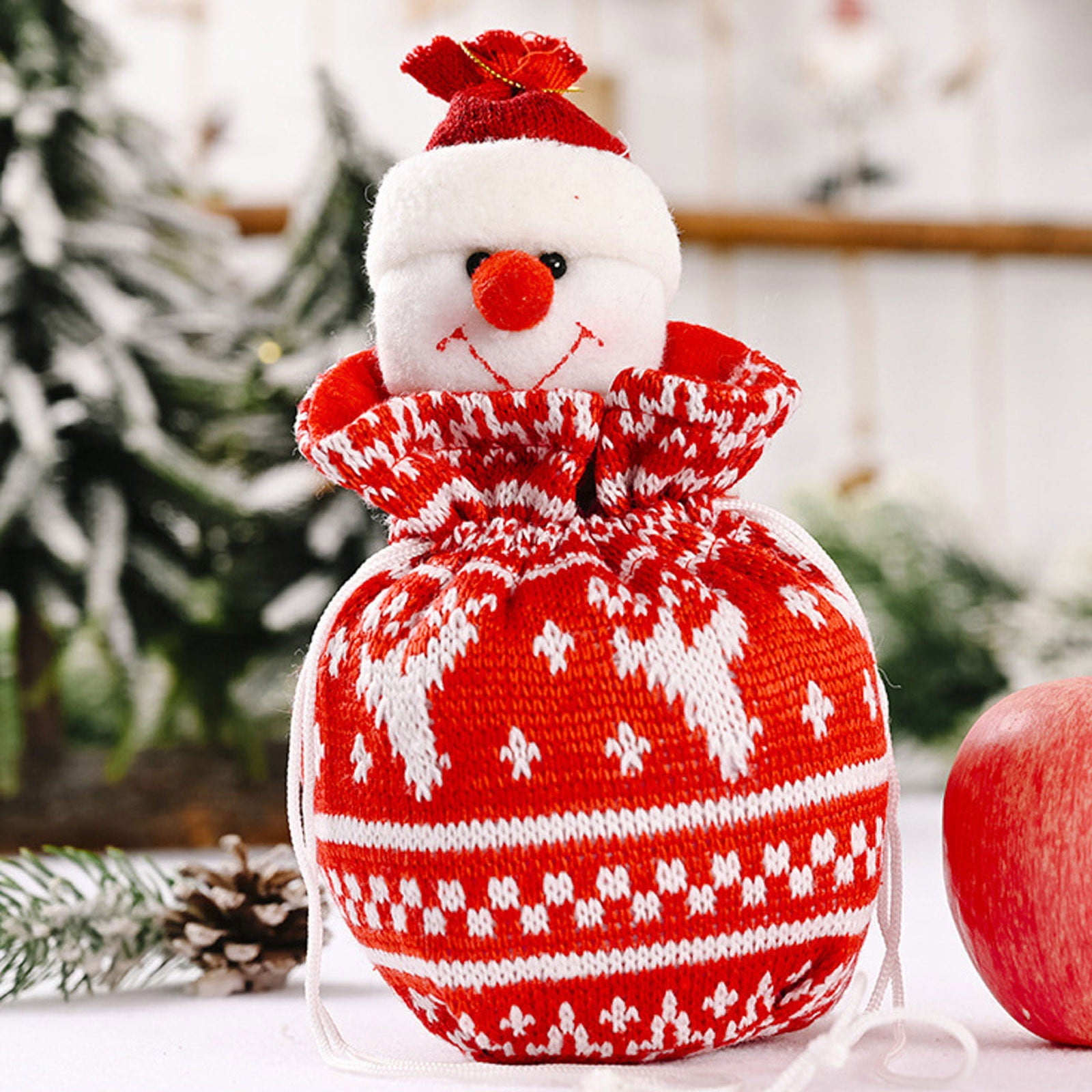 Christmas Outfit Decorations Gift Bags Party Supplies Red Cartoon Old