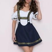 Christmas Outfits Women 2PC 1PC Top+1PC Girdle Skirt Oktoberfest Halter Dress Outfit Beer J Festival Stage s