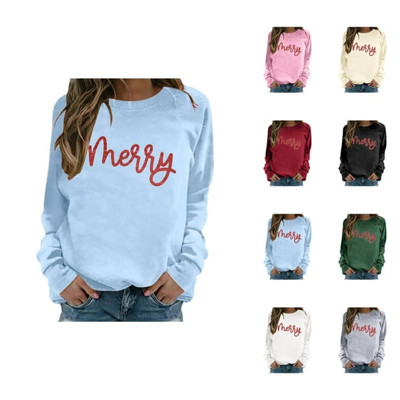 Christmas Outfits for Women Fall Clothes for Women Tree Pattern Crewneck Pullover Long Sleeve Streetwear Top for Casual Wear and Holiday Use