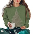 thumbnail image 1 of Christmas Outfits for Women Loose Crewneck Graphic Pullover Sweatshirt without Hood Long Sleeve Holiday Tops (3XL, Green #A), 1 of 7