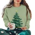 thumbnail image 1 of Christmas Outfits for Women Loose Crewneck Graphic Pullover Sweatshirt without Hood Long Sleeve Holiday Tops (XL, Green #B), 1 of 7