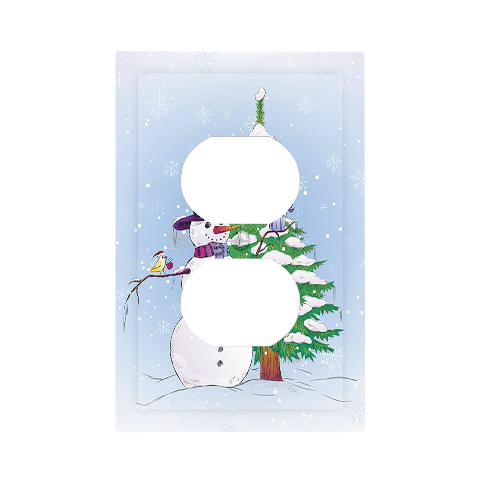 Christmas Outlet Covers Wall Plate Cover 2Gang Electrical,Snowman in