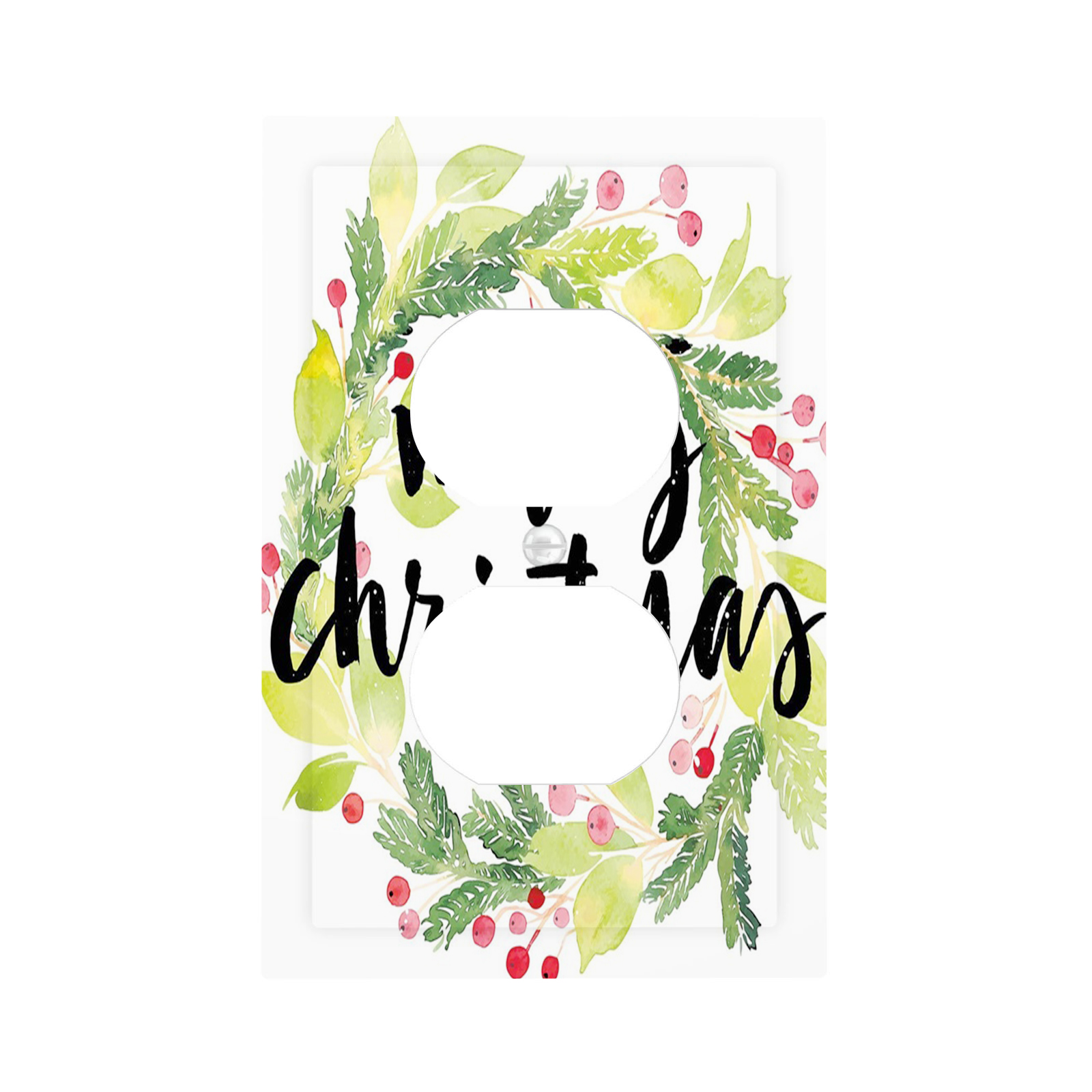 Christmas Outlet Covers Wall Plate Cover 2Gang Electrical,Watercolor