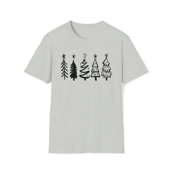 Christmas Outline, Gildan Unisex Softstyle T-Shirt, Graphic Tee, S-3XL