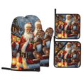 Christmas Oven Mitts and Pot Holders, Heat Resistant Plate Moving Non