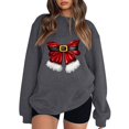Christmas Oversized Sweatshirt for Women Xmas Light Bow Graphic