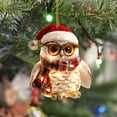 thumbnail image 1 of Christmas Owl Ornaments - Cute Hanging Owl with Glasses Pendant for Xmas Tree Decorations, Holiday Home Indoor Outdoor Party Decor and New Year Celebration, 1 of 7