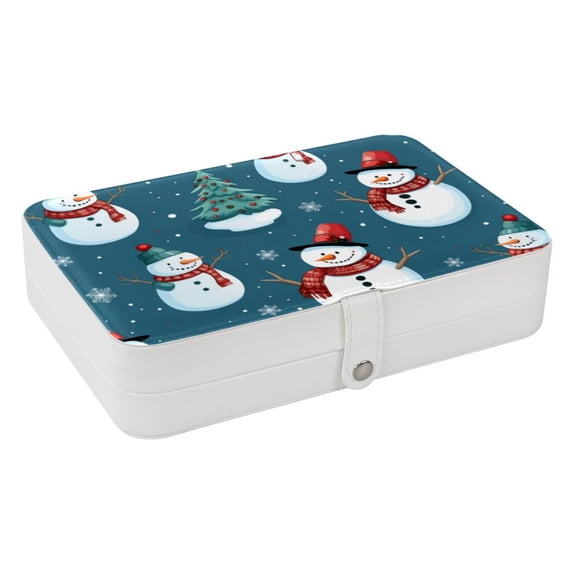 Christmas PU Leather Jewelry Stand Bracelet Holder Organizer Box with Removable Compartment, Portable