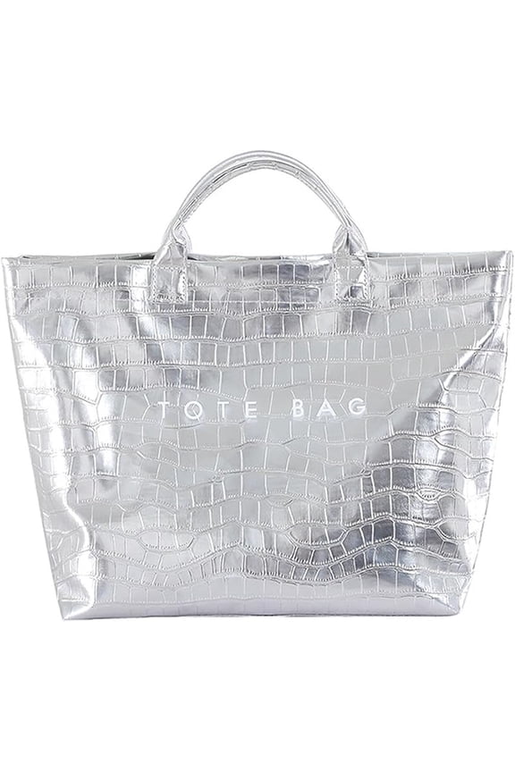 Christmas PVC Plaid Tote Bag for Women – Waterproof Large Capacity Tote with Top Handle, Festive Checkered Shopping Bag for Work, Travel, Beach, Groceries & Holiday Gift Giving