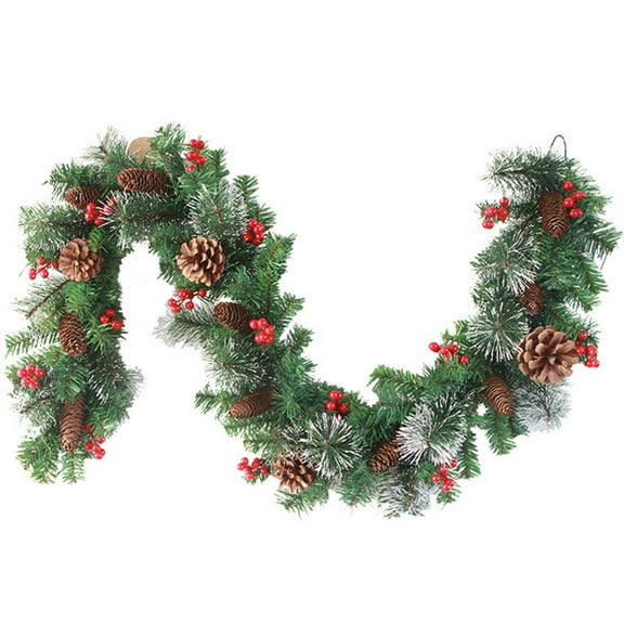 Christmas PVC Rattan Garland Fireplace Mantel Decoration for Home Decor