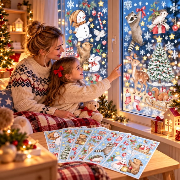 Sticker For Shampoo Christmas Snowflake Window Cling, Electrostatic Adhesive Film ...