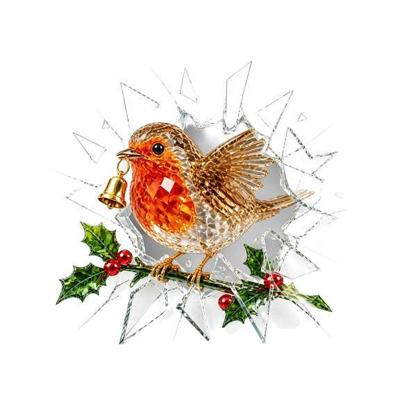 Christmas PVC Static Cling Window Decals Broken Window Style Holiday Decorations Multicolor 1pc