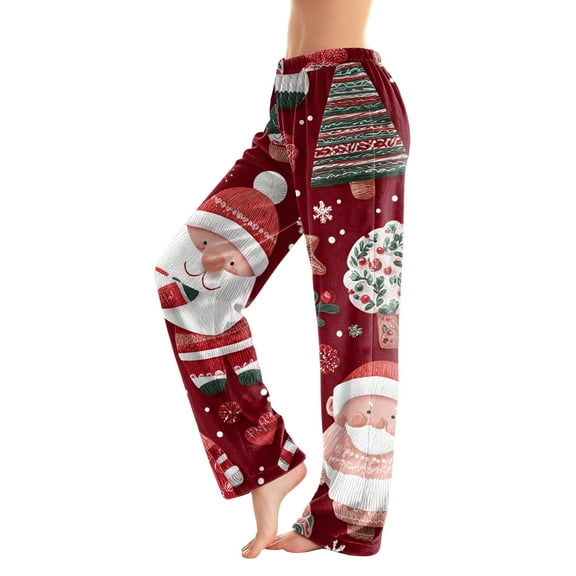 MLQIDK Christmas Pajama Pants Comfy Pj Pants Christmas Couple Pajamas Santa Xmas Tree Snowflake Christmas Pajama Pants Funny Christmas Drawstring Sleepwear