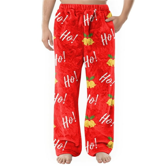 Onlypants Christmas Pajama Pants for Men, Mens Lounge Pants, Super Soft Flannel Men Pajama Bottoms with Pockets, Loose Lounge Sleepwear Leisure Pajama Pant, Xmas Gifts for Men, Style D, Size XXXL