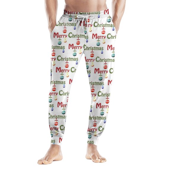 Onlypants Christmas Pajama Pants, Mens Lounge Pants, Super Soft Men Pajama Bottoms with Pockets Drawstring, Perfect Christmas Gifts for Men, Style I, Size S
