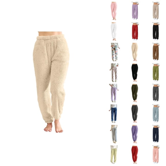 Christmas Pajama Pants Women,Ladies Flannel Christmas Pajamas,Soft Drawstring Elastic Wasit Pj Pants