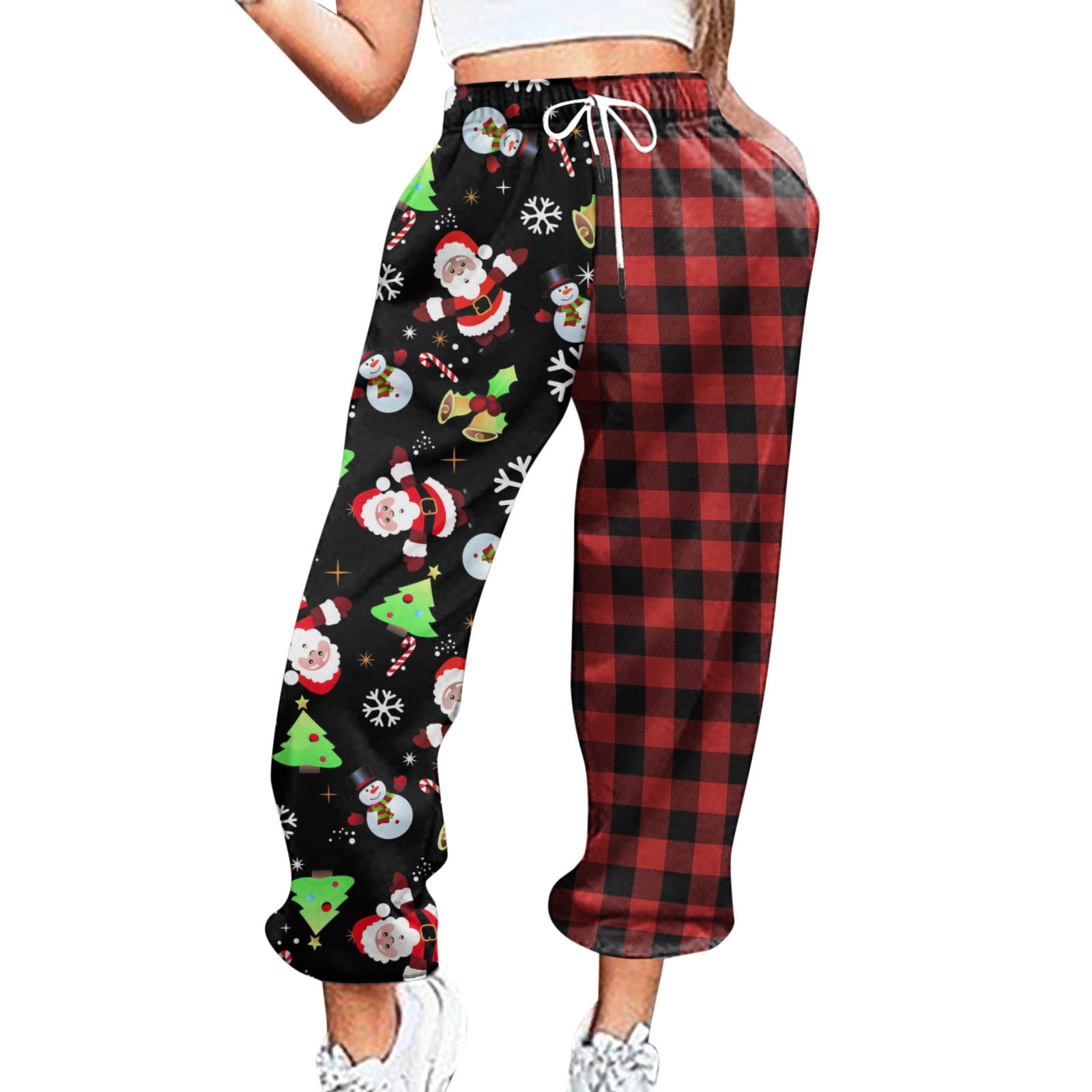 Christmas Pajama Pants,Women Christmas Print Bottom Sweatpants Pockets