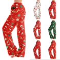 thumbnail image 1 of Christmas Pajama Pants Women Xmas Wide Leg Pj Pants Soft Lounge, 1 of 5