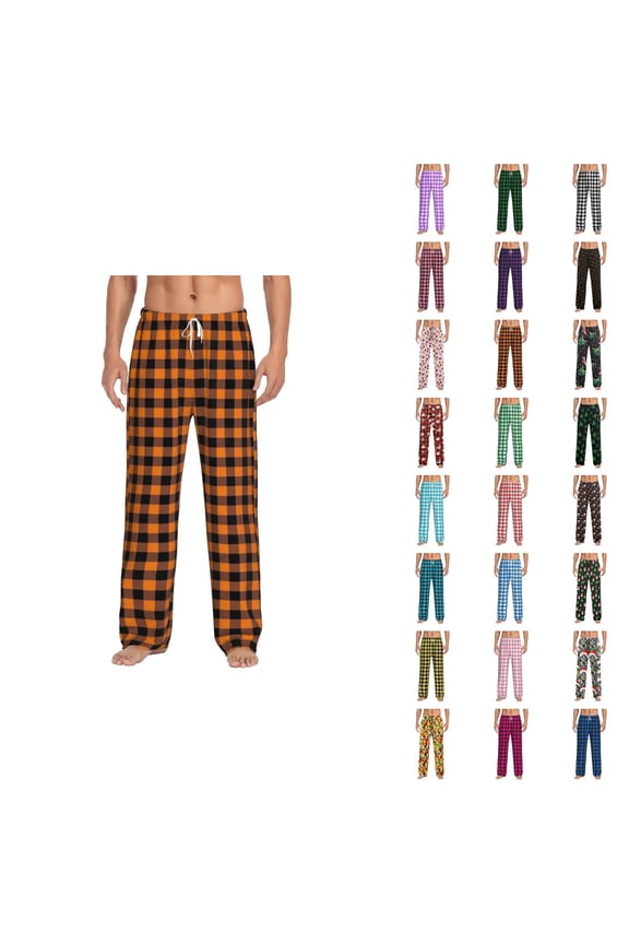 Christmas Pajama Pants for Mens Buffalo Plaid Pajama Pants Men Unisex Funny Cute Print Lounge Pj Bottoms