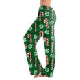 thumbnail image 1 of Christmas Pajama Pants for Women Christmas Candy Cane Print Soft Pjs Pants Comfy Drawstring Casual Sleep Lounge Pants Winter Pj Bottoms Green,S, 1 of 6