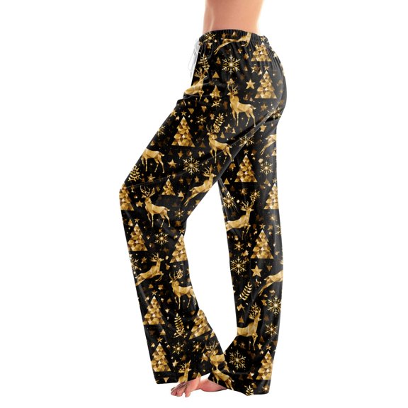 Christmas Pajama Pants for Women Holiday Print Wide Leg Sleep Bottoms Casual Loose Fit Lounge Pants