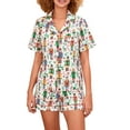 thumbnail image 1 of Christmas Pajama Set for Women Short Sleeve Tops + Elastic Waist Shorts Pjs Loungewear Set Holiday Sleepwear, 1 of 6