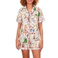 thumbnail image 1 of Christmas Pajama Set for Women Short Sleeve Tops + Elastic Waist Shorts Pjs Loungewear Set Holiday Sleepwear, 1 of 6