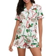 thumbnail image 1 of Christmas Pajama Set for Women Short Sleeve Tops + Elastic Waist Shorts Pjs Loungewear Set Holiday Sleepwear, 1 of 6