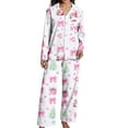 thumbnail image 1 of Christmas Pajamas 100% Cotton Womens Pajamas Set 2 Piece Soft Button-Down Xmas PJs Set Sleepwear Loungewear S-XXL, 1 of 6
