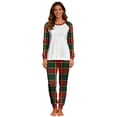 thumbnail image 1 of Christmas Pajamas 2 Piece Sets for Women Soft Loungewear Long Sleeve Plaid Print Tops and Pjs Bottom Pant Outfits (S, Green 01), 1 of 5