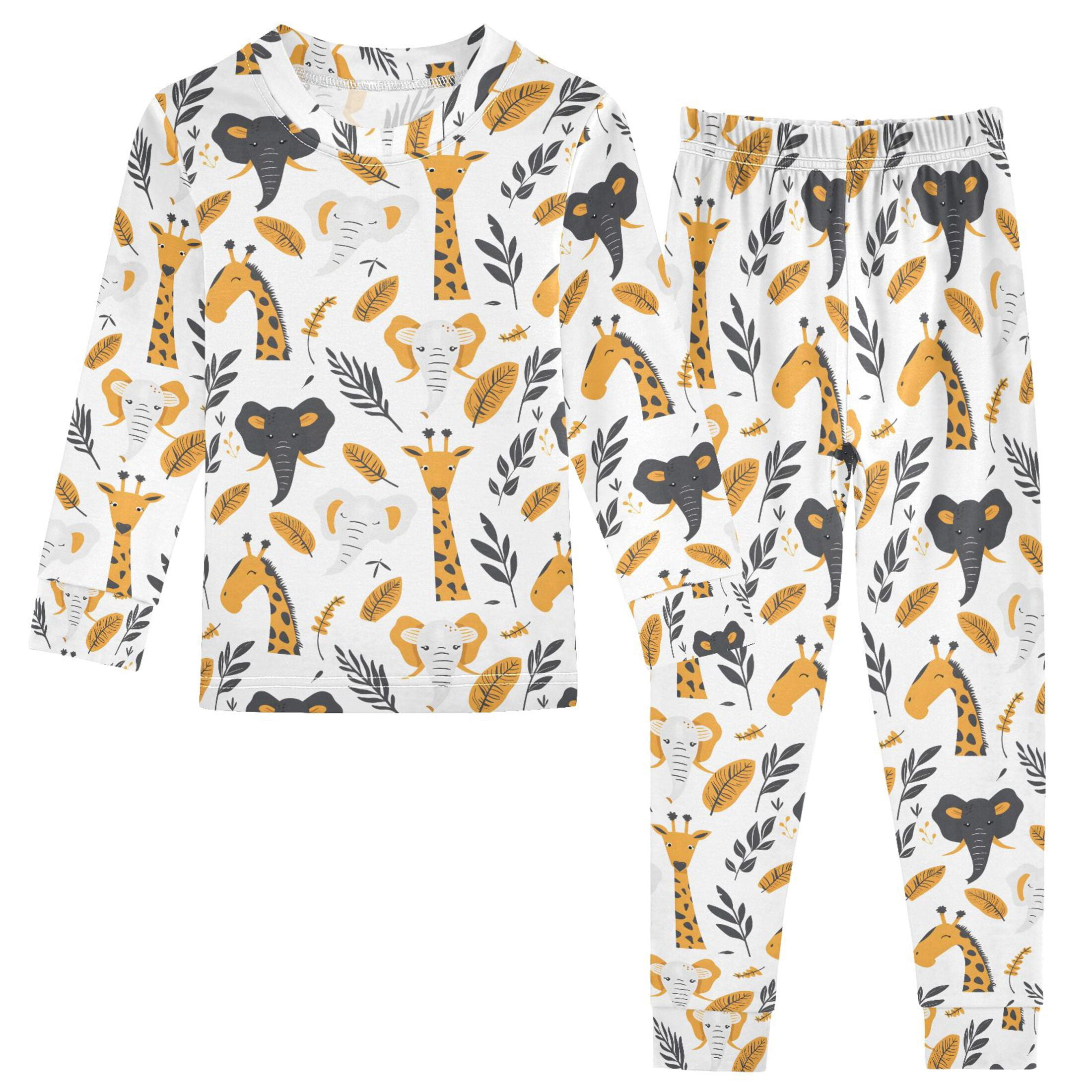 Christmas Pajamas African Animals Heads Cute Comfortable Cotton Two ...