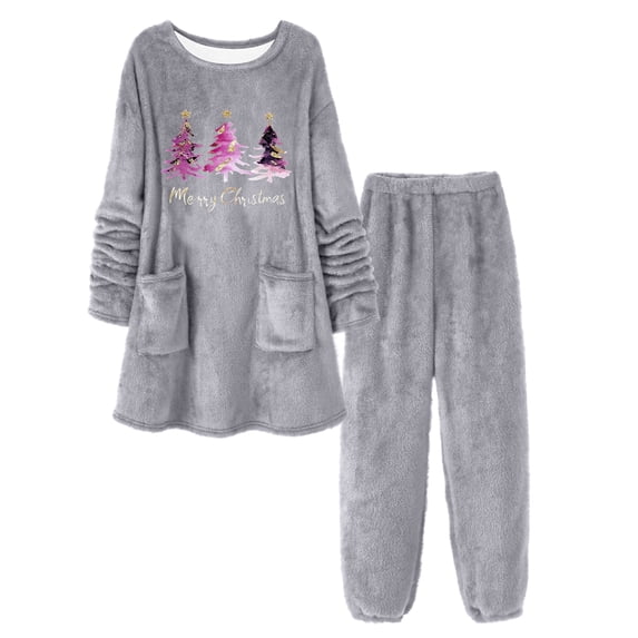 Christmas Pajamas Comfortable Festive Printed Sleepwear With Pockets For Holiday Relaxation