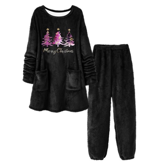 Christmas Pajamas Comfortable Festive Printed Sleepwear With Pockets For Holiday Relaxation