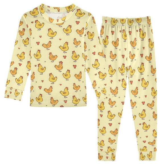 Christmas Pajamas Cute Chicken Cute Comfortable Cotton Two-piece Christmas Pajamas Set