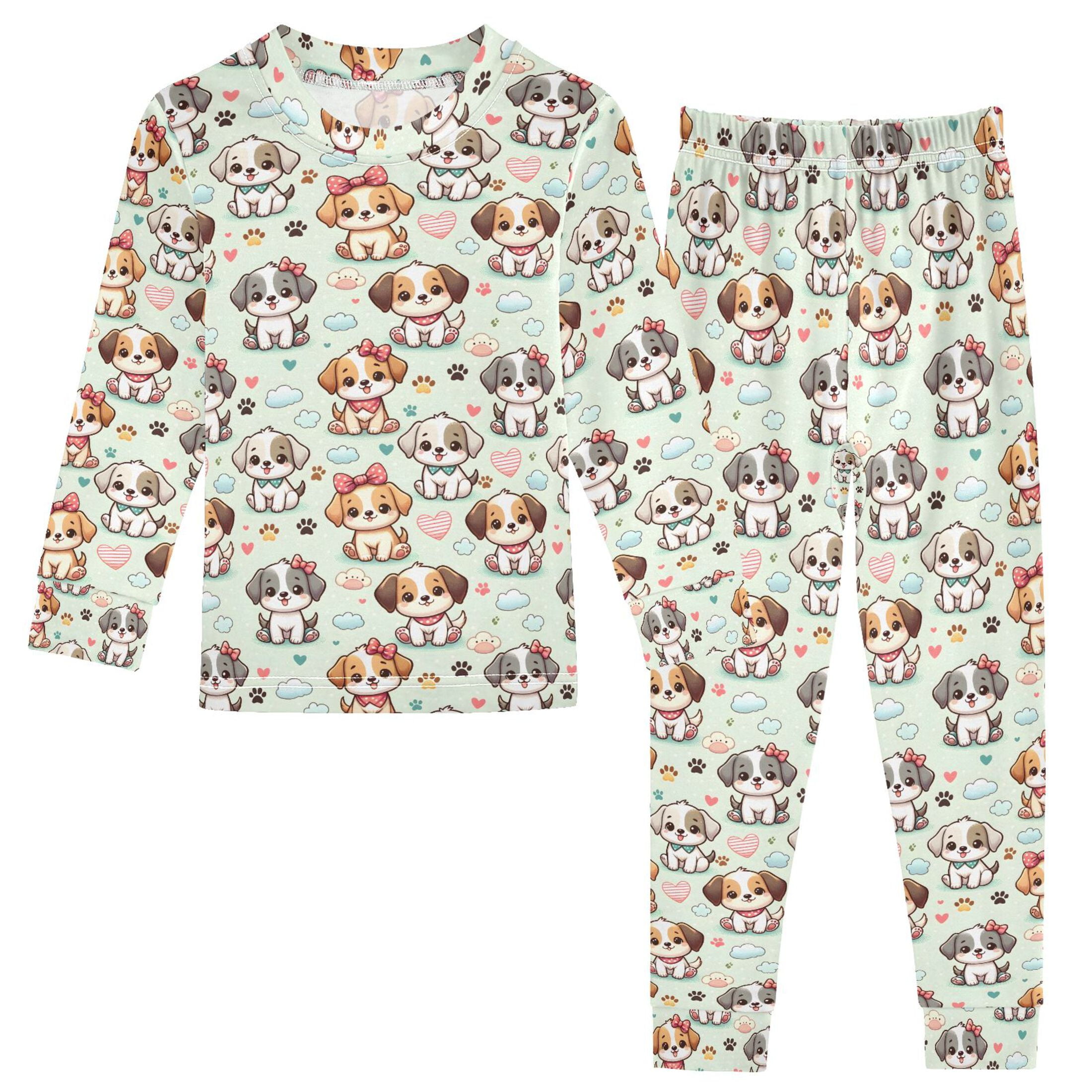 Christmas Pajamas Cute Dog Cute Comfortable Cotton Two-piece Christmas ...
